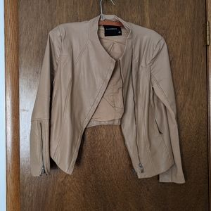 Cropped Faux Leather Jacket
